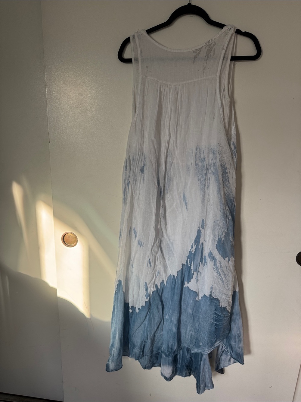 Mei Meli Boho White and Blue Tie-Dye Tank Dress - Picture 4 of 5